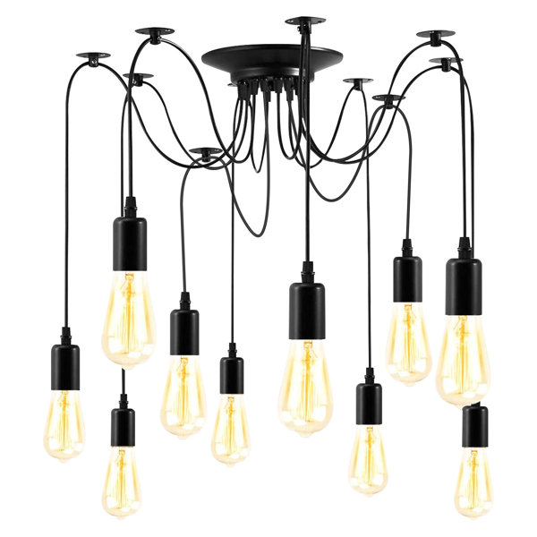 17 Stories Brextyn 10 Light Cluster Bulb Pendant Wayfair